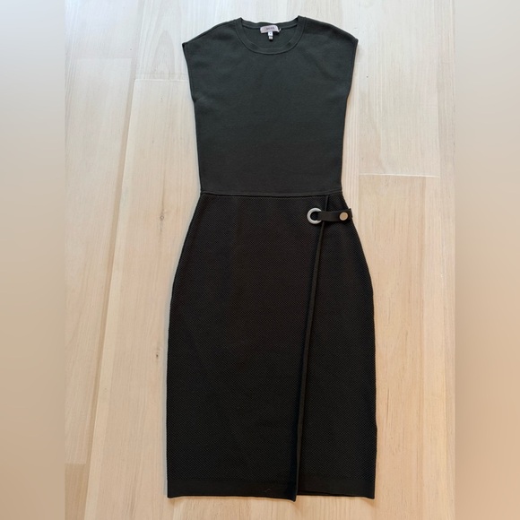 Reiss Thea Slim Fit Faux Wrap Skirt Knit Dress - Picture 1 of 3